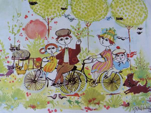 Greeting Card 1965 by Bjørn Wiinblad