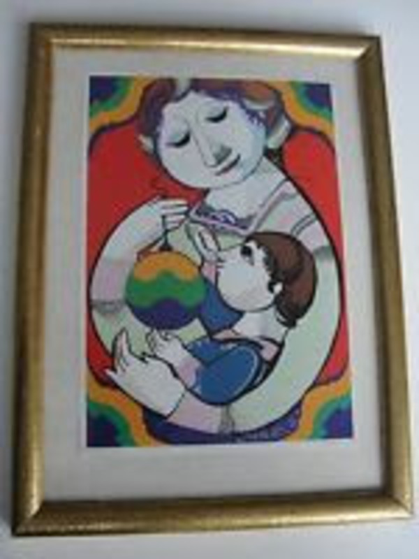 Christmas Mother and Child by Bjørn Wiinblad