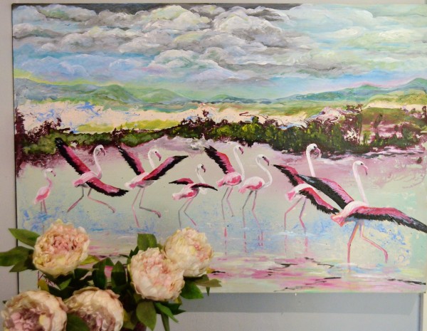 Flamingoes by Karien Dutton