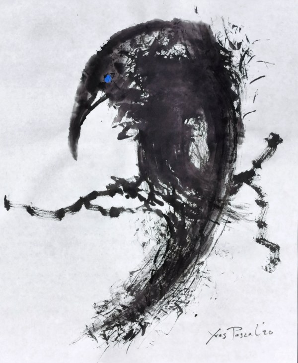 Bird with blue eye 1 (Vogel mit blauem Auge 1) by Yves Pascal Oesch / Bernard Oesch