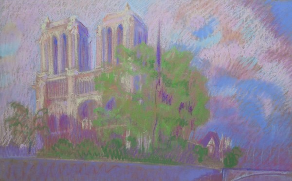 Notre-Dame, ciel rose by LECOULTRE John-Francis (1905-1990)