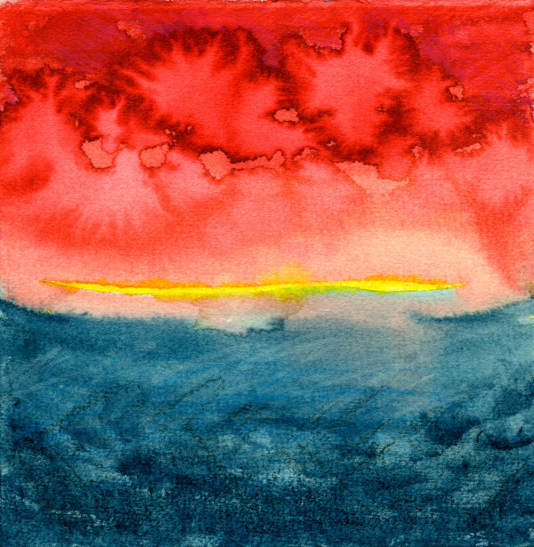 Watercolor: Bloodied Skies by Bernard C. Meyers