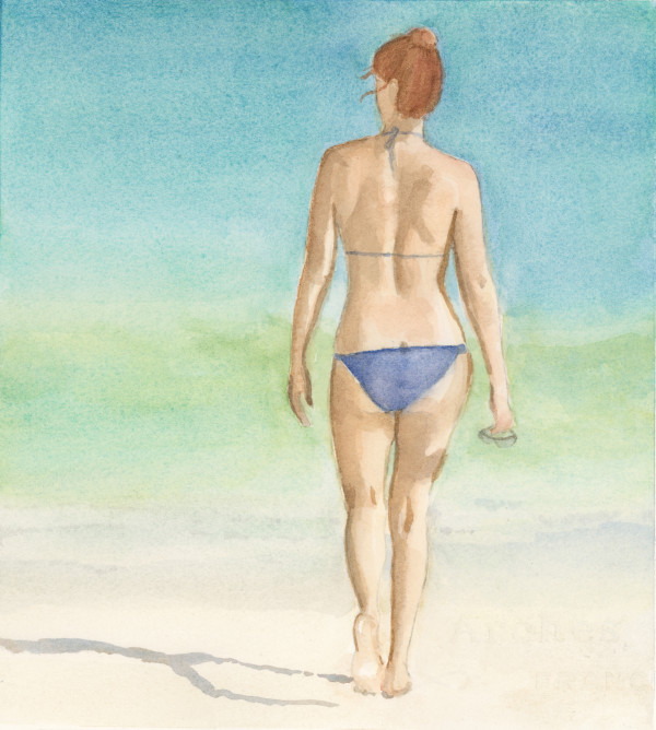 Untitled Beach Girl Small Works 2018 by Judy Steffens
