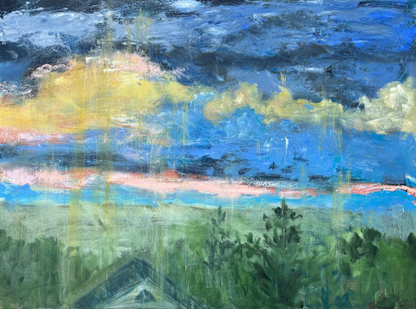 Window Landscape Painting by Pat Love