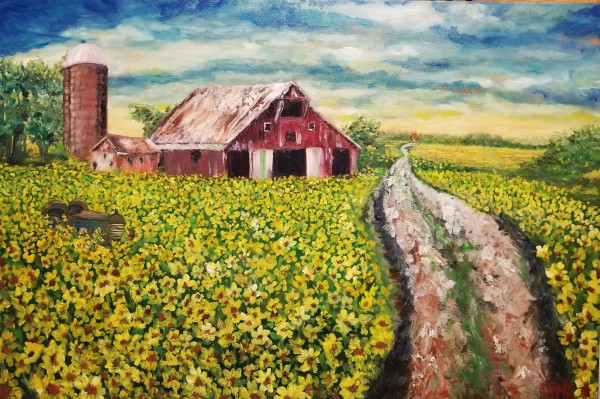 Abandoned in a Sunflower Field by Anne Matt