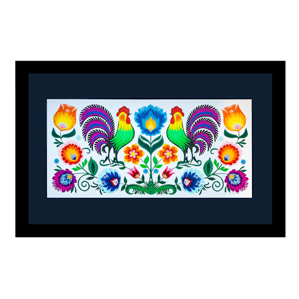 Roosters and Florals (Kogutki i Kwiaty Kodra) by Sam Wróbel, Image 1.
