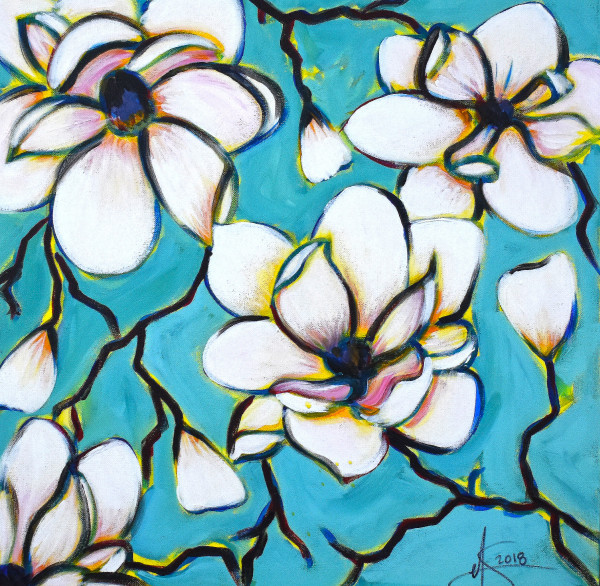 Intertwining Magnolias by Emily Spikes