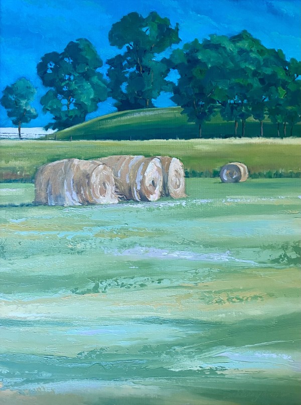 Field with Hay Bales by Sallie Sydnor