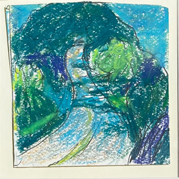 study for painting of Ferry Hill on Vashon by Jack McLarty