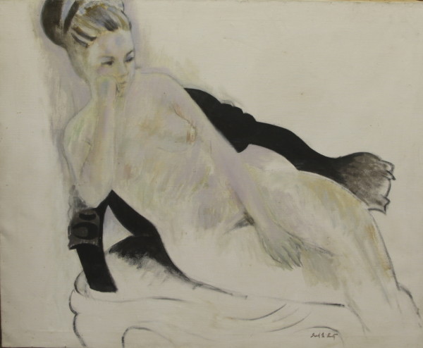 (nude in black dragon chair) by Jack McLarty