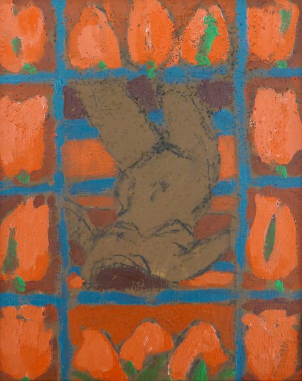 Nude with Pink Tulips AKA Red Tulips by Jack McLarty