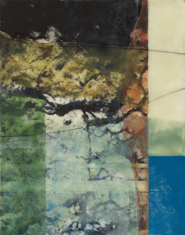 Bedrock Abstraction with Blue Rectangle II by Jane Michalski