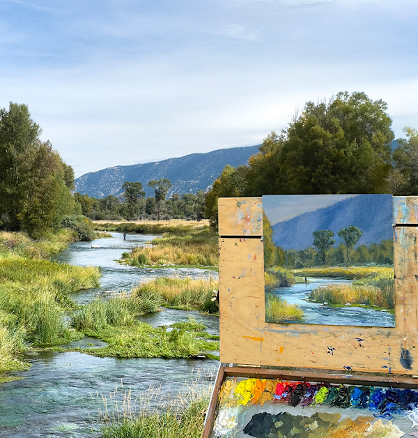 Spring Creek Fishing by Becky Smith-Dobbins