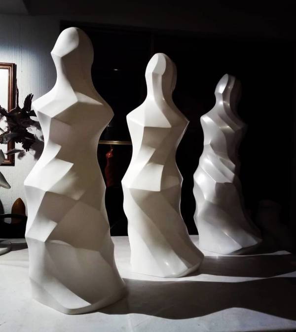MD XII - Three Shades of White (Triptych - MD XIIB,C,D) by Claire Becker