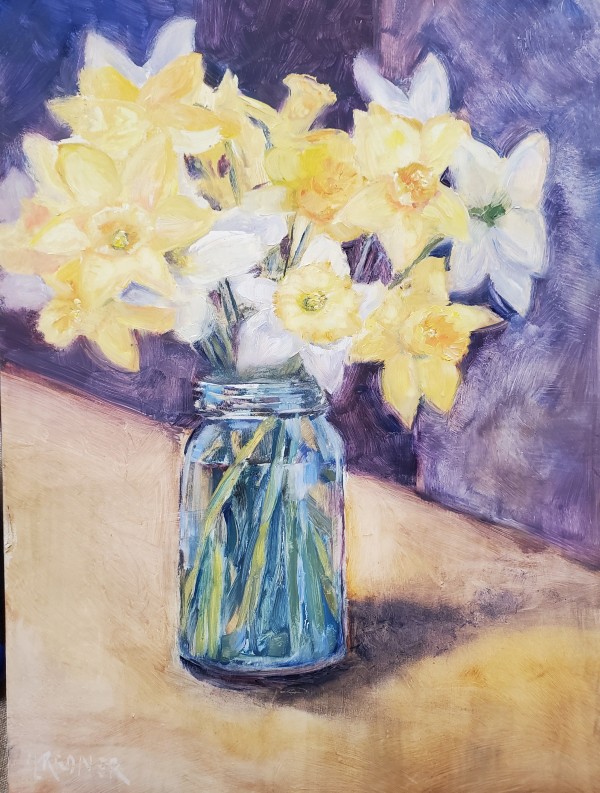 Doffodils in a Jar by Lynette Redner