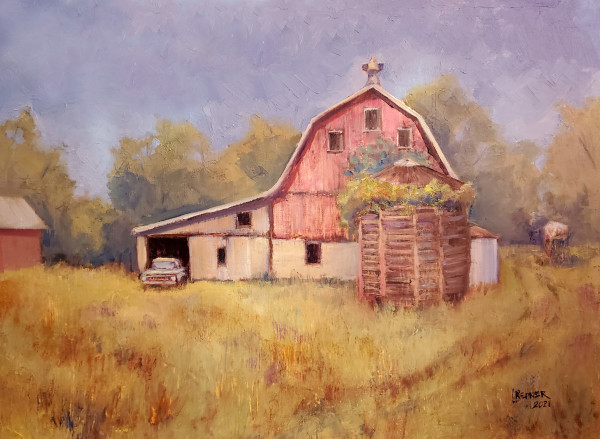 Farm with the Old Blue Truck by Lynette Redner