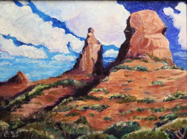 Sedona Red Rock and Clouds by Lynette Redner