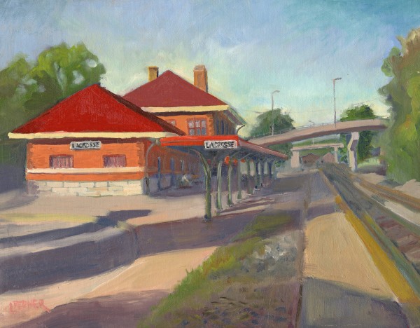 Morning Train Station by Lynette Redner