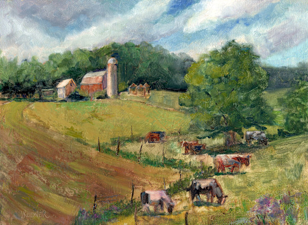 Ladies of the Pasture: Jefferson Wi, Plein Air by Lynette Redner