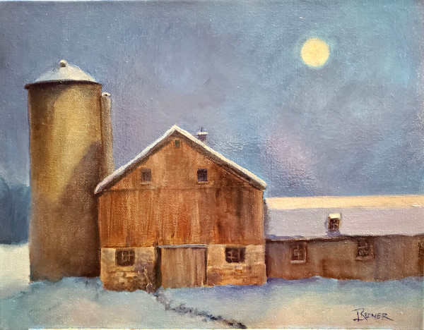 Moon Light On the Barn by Lynette Redner