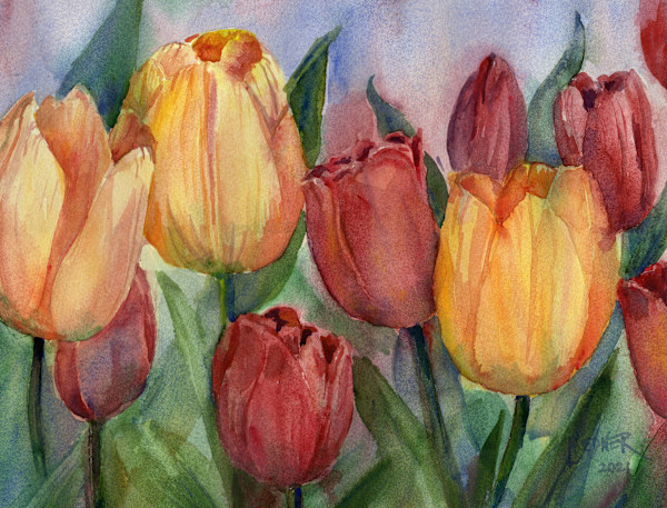 REPRODUCTION: Spring Tulips by Lynette Redner