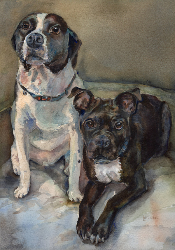 Commission Piece: Two Dogs by Lynette Redner