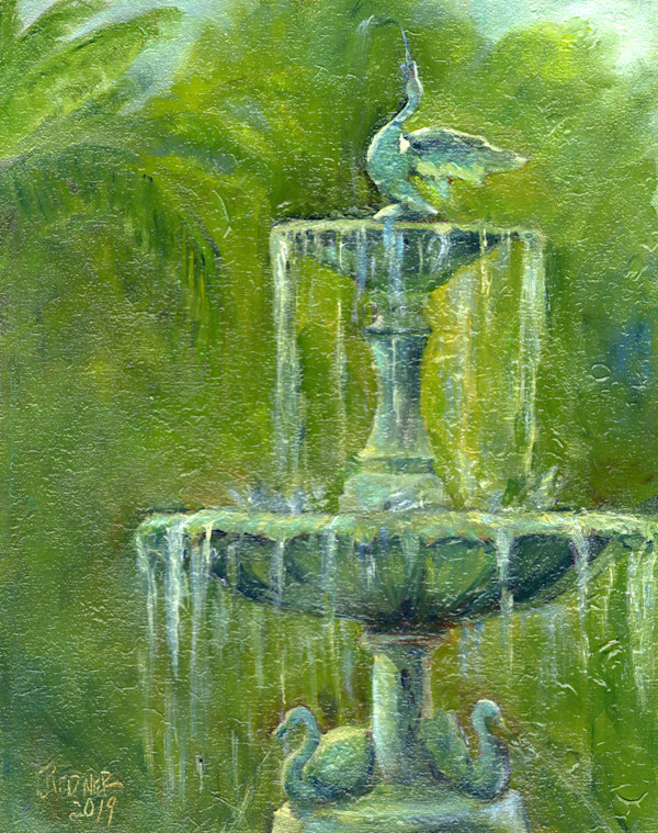 Swan Fountain Magic by Lynette Redner, Image 1.