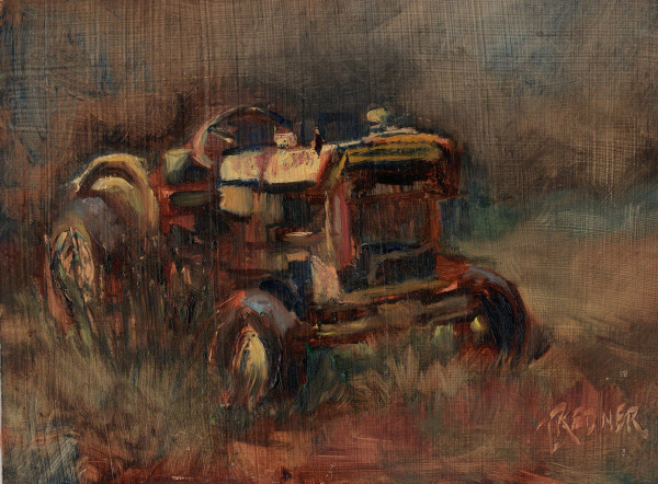 Distressed Tractor by Lynette Redner