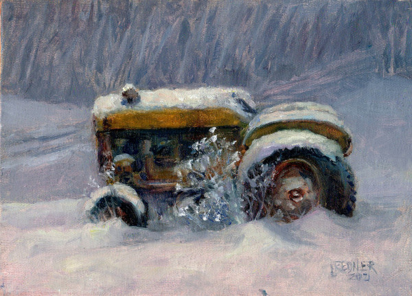 Tractor in the Snow by Lynette Redner