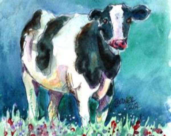 Cow in the Flower Meadow