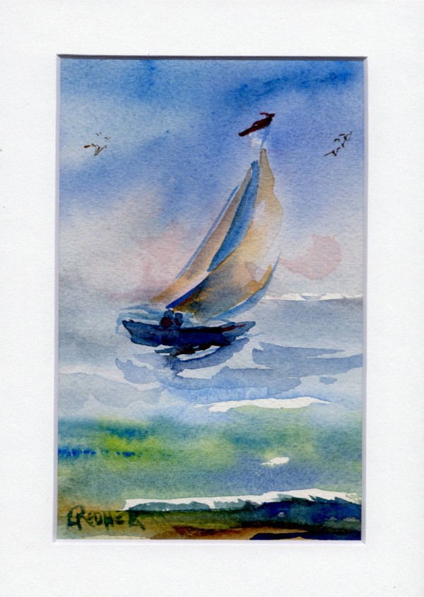sailing at high tide by Lynette Redner