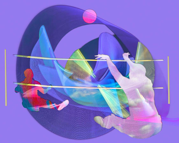 Run, Throw, Glide, Roll, Breathe: Our Kinesthetic Dynamics #7051 (Seated Volleyball) by Lori Hepner