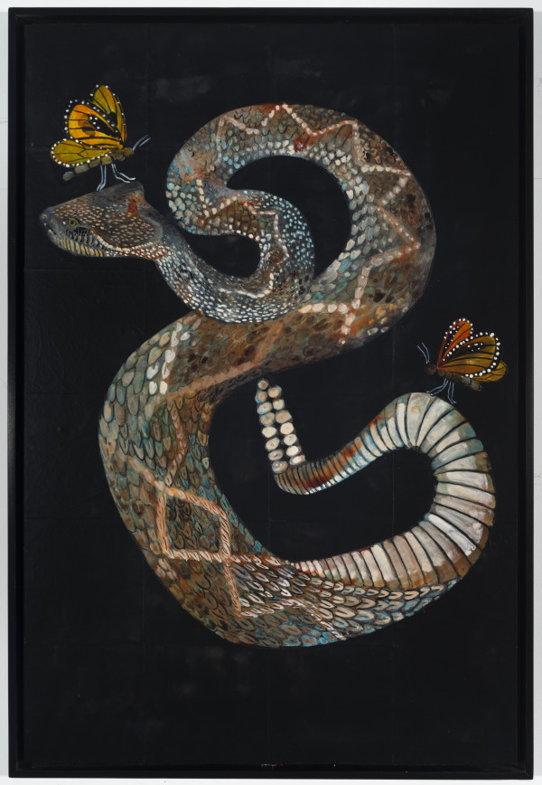 Prairie Rattlesnake, Monarch Butterfly by Nancy Friedemann-Sánchez