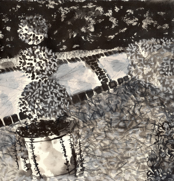 Landscape Sketch, Winter Topiary (Athens, Georgia) by Vivian Liddell