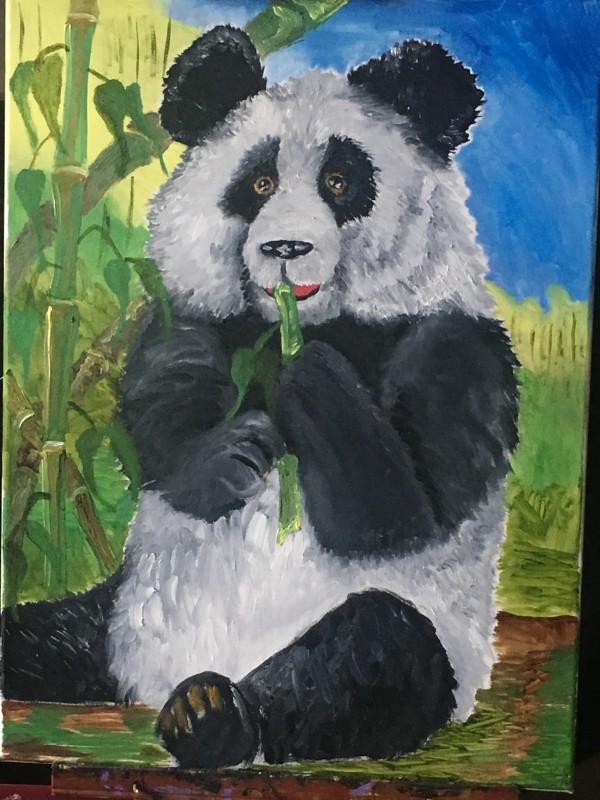 Panda and Lunch-SOLD by Christopher Hoppe
