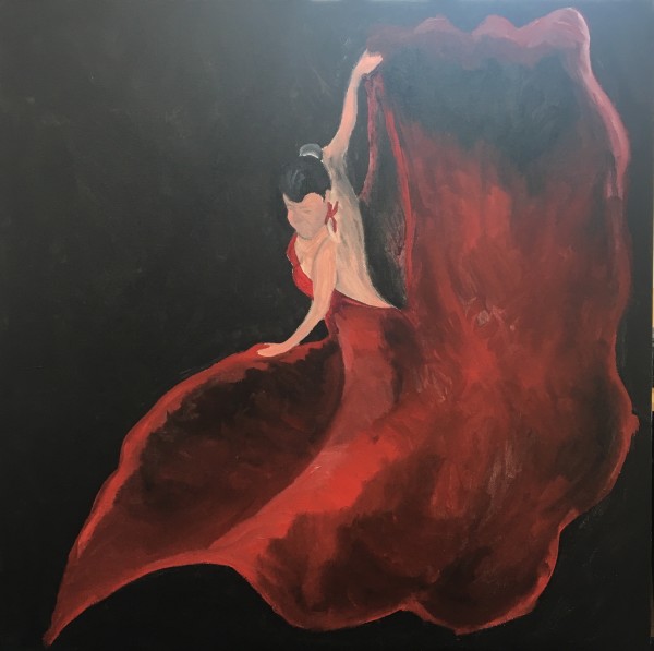 Rose Petal Flamenco Dancer-SOLD by Christopher John Hoppe