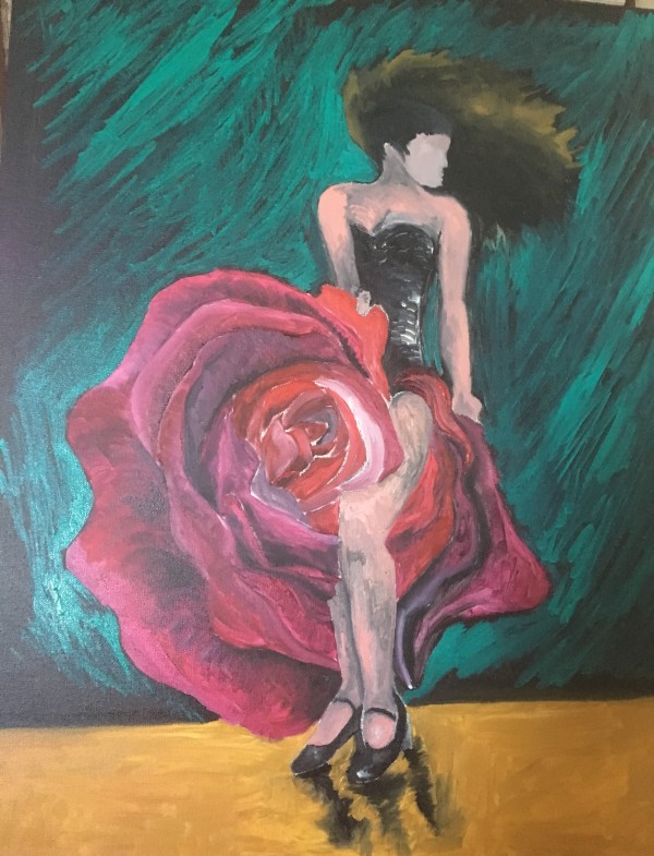 Rose dress Flamenco Dancer by Christopher Hoppe