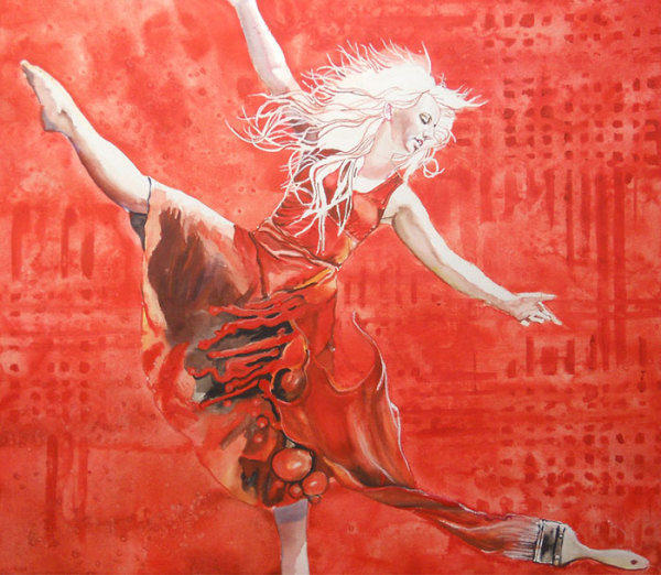 4th Place – Overall - Mark Kaufman - “Red Dancer” – www.markkaufmanwatercolors.com by Mark Kaufman