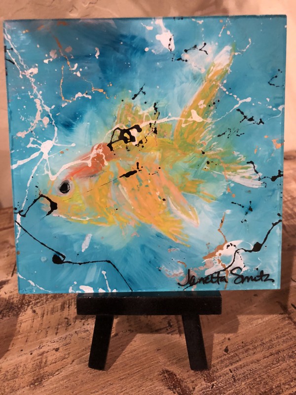 Gold Fish Blue by Janetta Smith