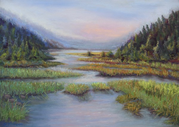 Sunrise on the Priest River by Susan  Frances Johnson