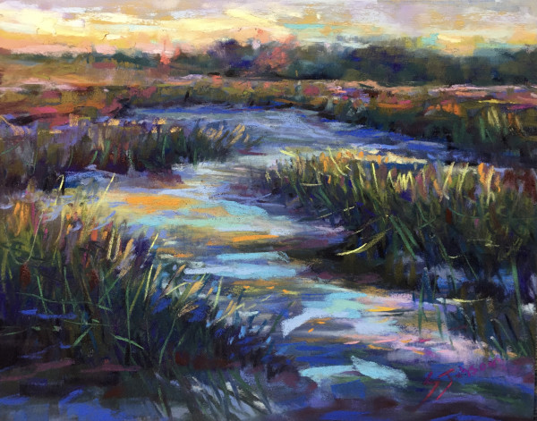 Evening marsh by Susan  Frances Johnson