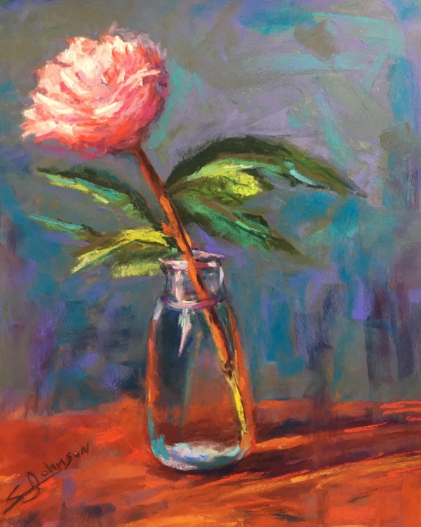 Flower In a Glass Vase by Susan  Frances Johnson