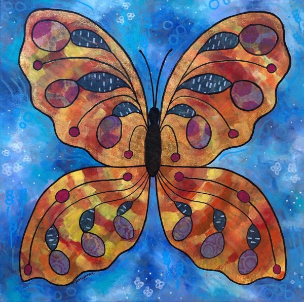 Butterfly #8, Philippians 4:8, Colossians 3:1-2, 2 Timothy 1:7, Isaiah 40:31 by Tracy Steel Thompson