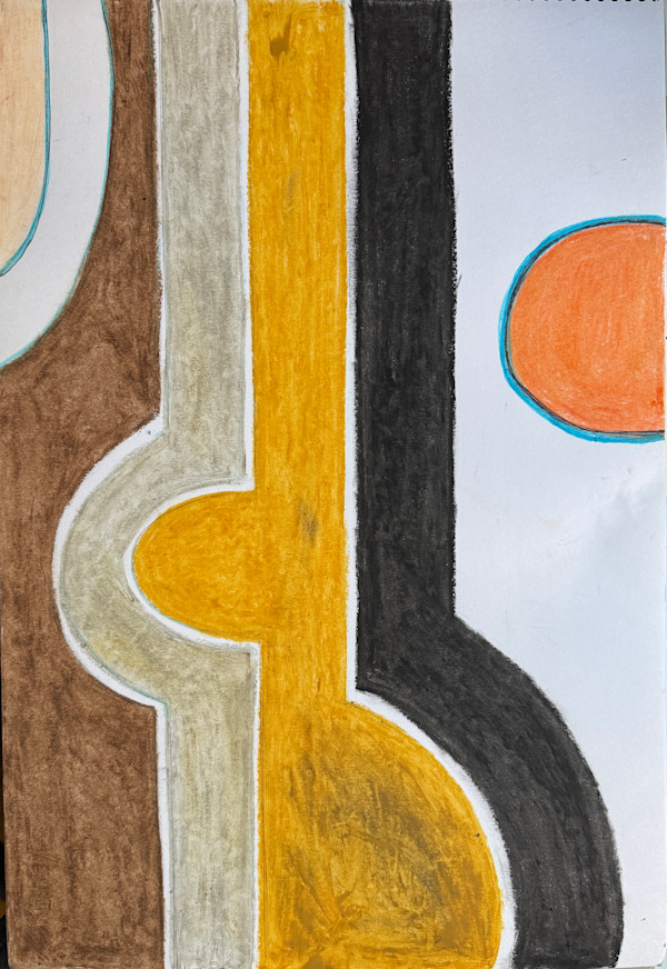 Mid Century Modern Geometric Sunshine Mustard by Tina Psoinos
