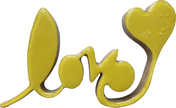 Love Sculpture Small Yellow by Tina Psoinos