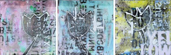 Tulips Pink Blue Yellow by Tina Psoinos, Image 1.