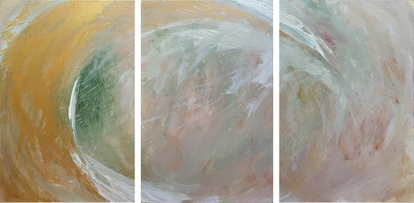 Golden Hour triptych by Tina Psoinos