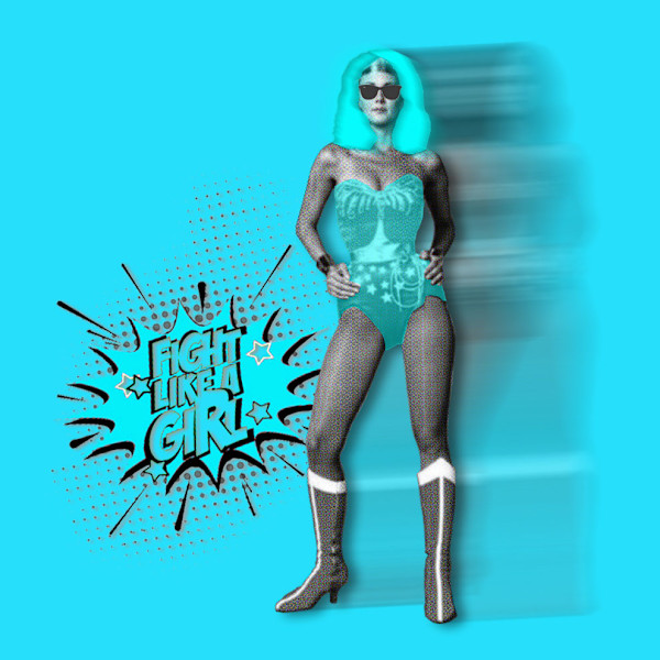 Wonder Woman  x Turquoise_25, 8x8 by Tina Psoinos