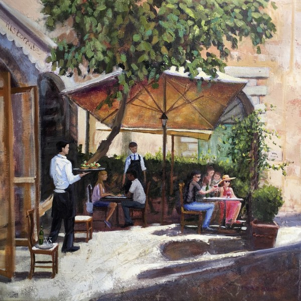 Cafe Alfresco - Roma by Linda S. Marino