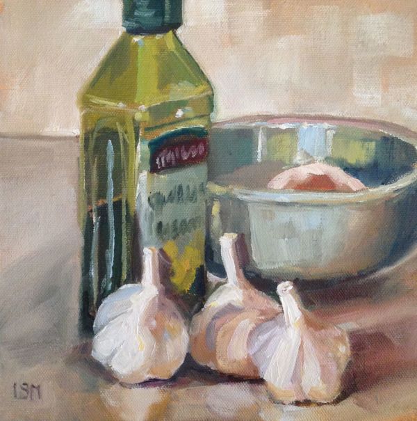 Garlic and Olive Oil by Linda S. Marino